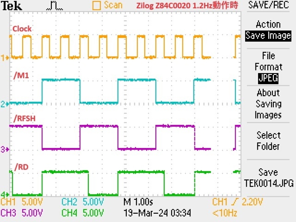 ZilogZ84C0020での信号確認