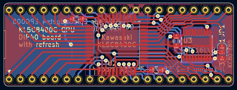 SOP版GALを使ってDIP40に収めたKL5C8400基板Rev1.10PCBエディット