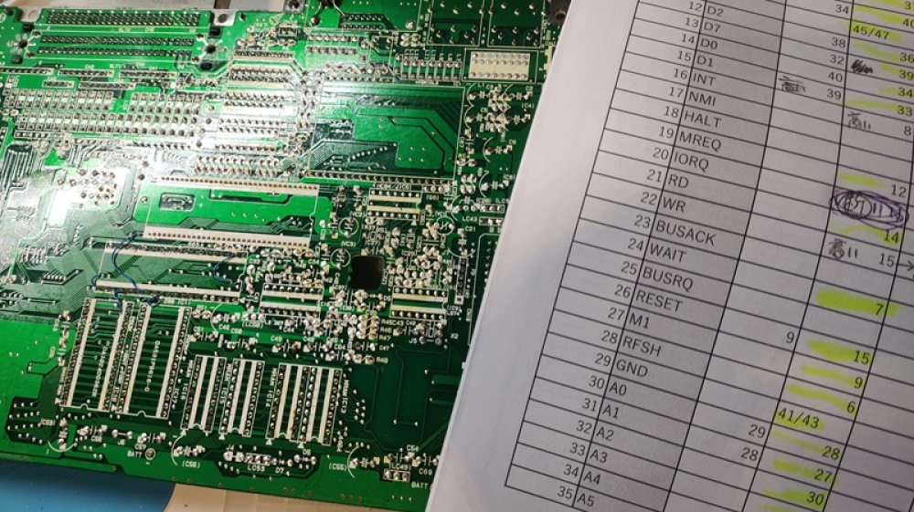 CPU/VDP/DRAM/VRAMなどのピンアサインと対応表を印刷してテスターでチェック